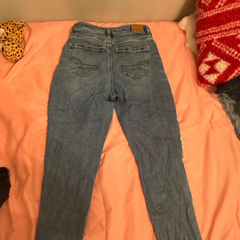 American Eagle Outfitters Blue Straight Leg Jeans mom jeans